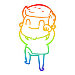 rainbow gradient line drawing cartoon friendly man