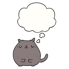 cartoon cat and thought bubble