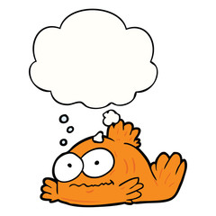 cartoon goldfish and thought bubble