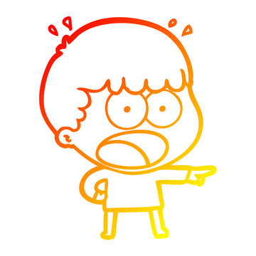 recommend clip art: warm gradient line drawing cartoon shocked man pointing