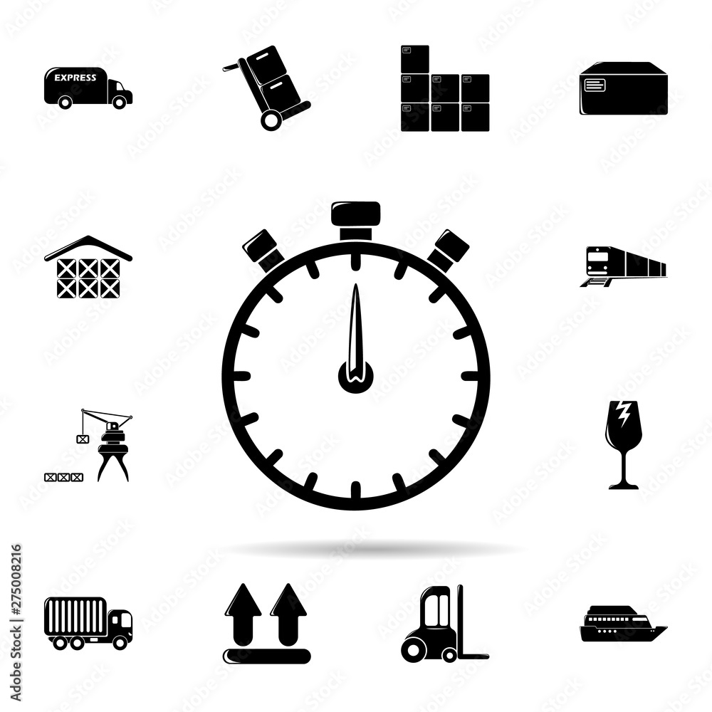 Poster stopwatch icon. universal set of logistic for website design and development, app development