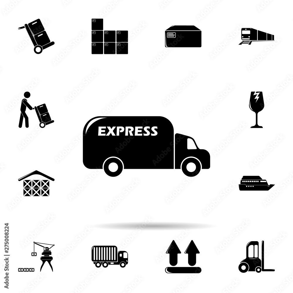Poster mail delivery machine icon. universal set of logistic for website design and development, app develo