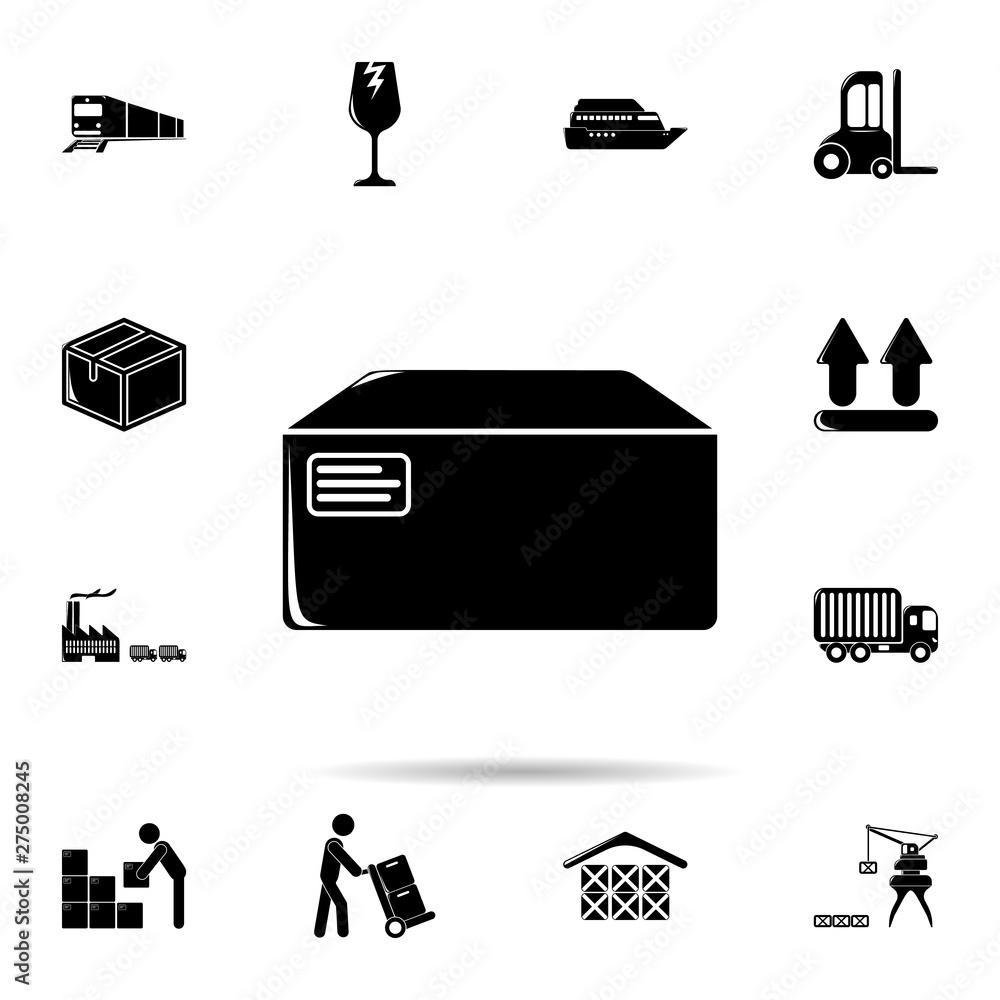Poster packing box icon. universal set of logistic for website design and development, app development
