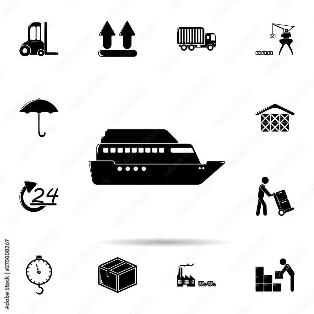 Poster ferry of ferry icon. universal set of logistic for website design and development, app development