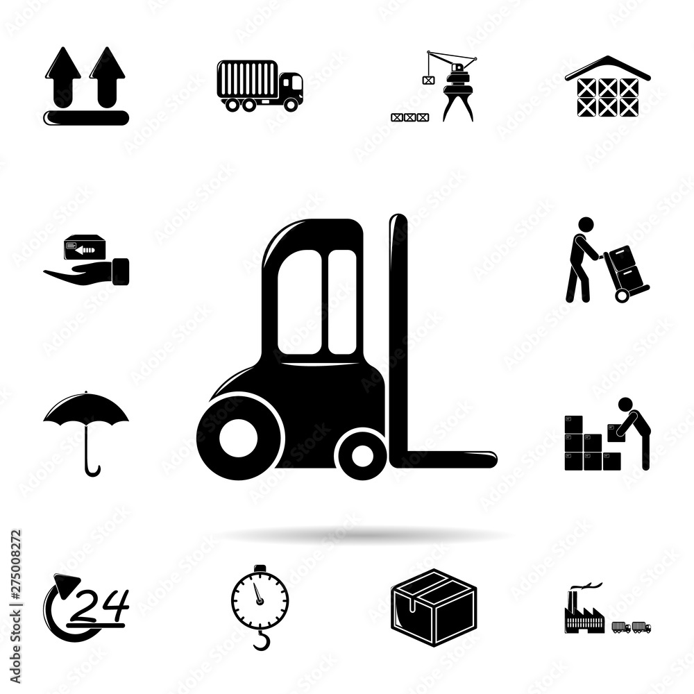 Poster warehouse loader of warehouse loader icon. universal set of logistic for website design and developm