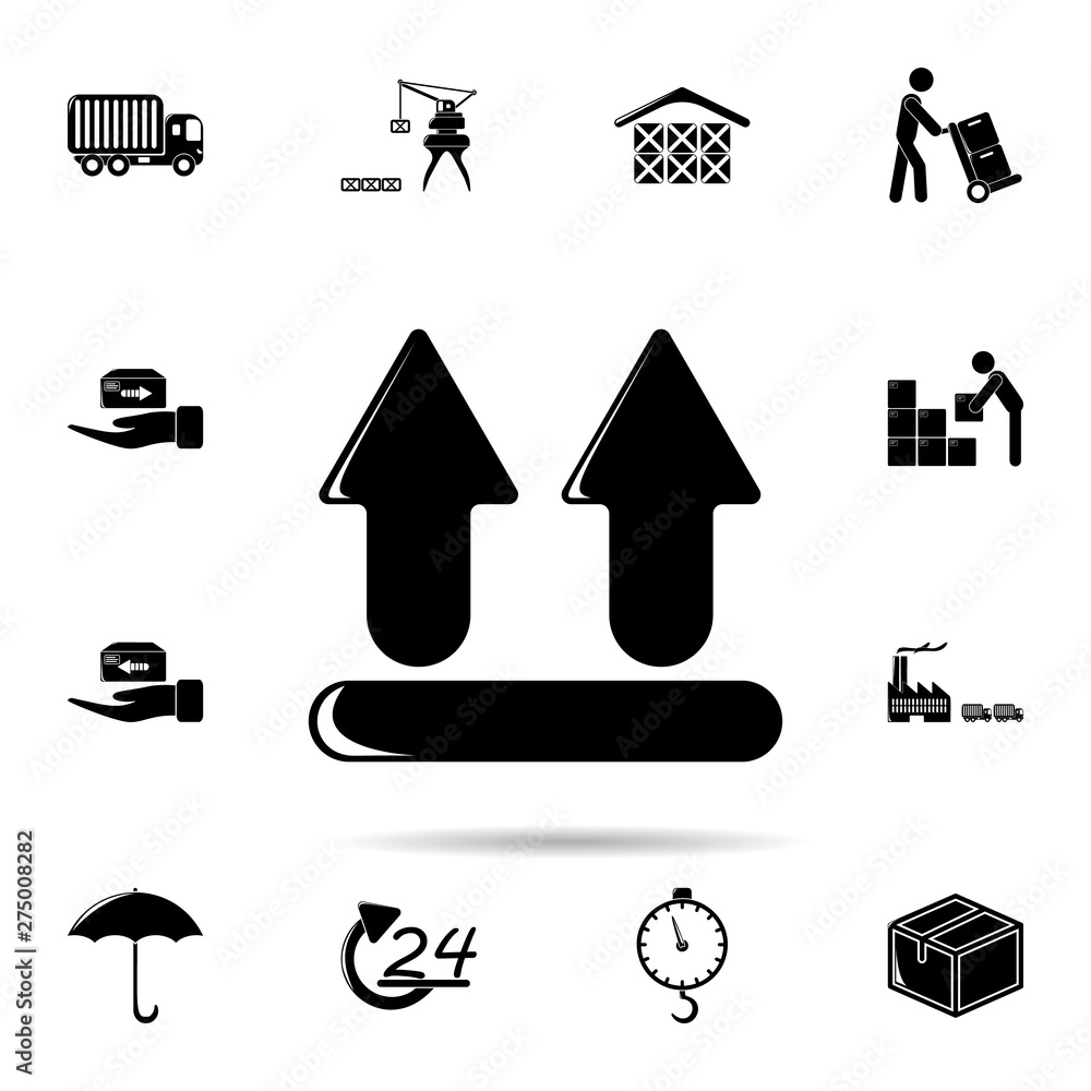 Poster arrow sign up of arrow sign up icon. universal set of logistic for website design and development, a