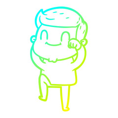 cold gradient line drawing cartoon friendly man