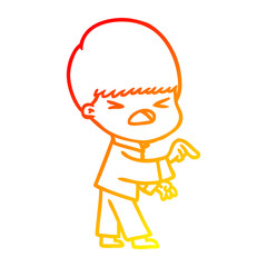 warm gradient line drawing cartoon stressed man