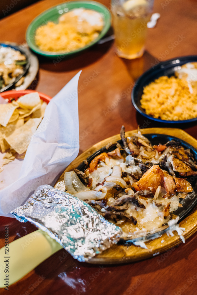 Wall mural Mexican food dishes on a table