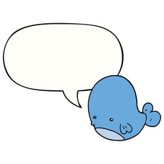 cartoon whale and speech bubble