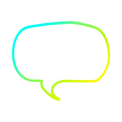 cold gradient line drawing cartoon speech bubble