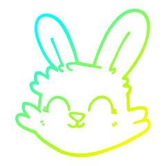 cold gradient line drawing cartoon happy rabbit