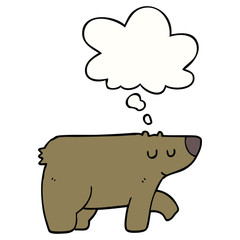 cartoon bear and thought bubble