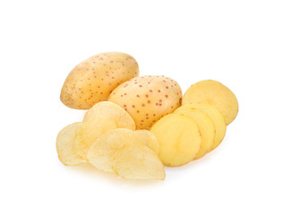 fresh potato on white background