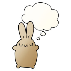 cartoon rabbit and thought bubble in smooth gradient style