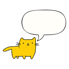 cartoon cat and speech bubble