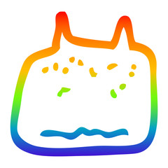 rainbow gradient line drawing cartoon tooth