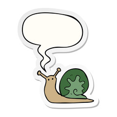 cartoon snail and speech bubble sticker