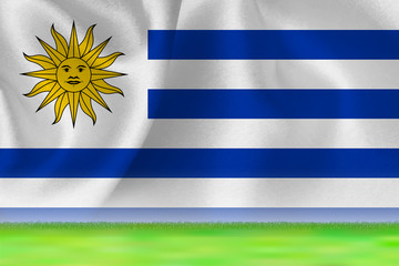 Fototapeta premium ウルグアイ 国旗 グランド 背景