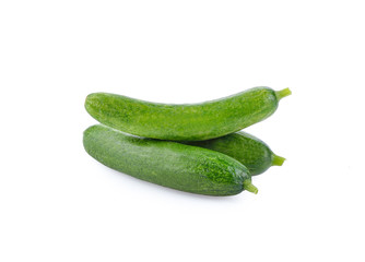 Fresh cucumber on white background