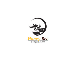 Honey bee logo template vector icon