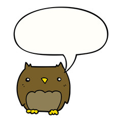cute cartoon owl and speech bubble