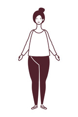 silhouette of woman standing on white background