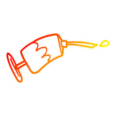 warm gradient line drawing cartoon syringe of blood