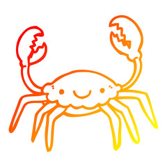 warm gradient line drawing cartoon crab
