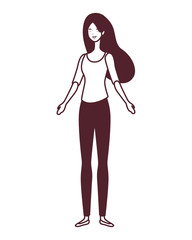 silhouette of woman standing on white background