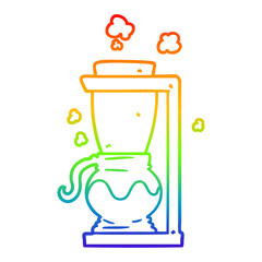 rainbow gradient line drawing cartoon filter coffee machine