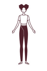 silhouette of woman standing on white background