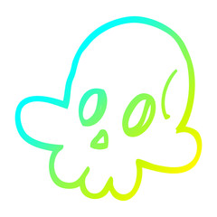 cold gradient line drawing cartoon halloween skull
