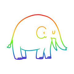 rainbow gradient line drawing cartoon elephant