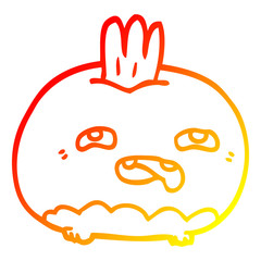 warm gradient line drawing cartoon happy root vegetable