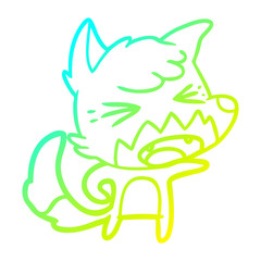 cold gradient line drawing angry cartoon fox