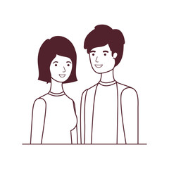 silhouette of couple in white background character