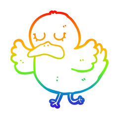 rainbow gradient line drawing cartoon duck