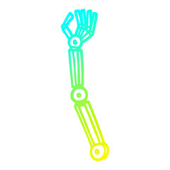 cold gradient line drawing cartoon robotic arm
