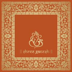 Ganesha, wedding card, royal Rajasthan, India	