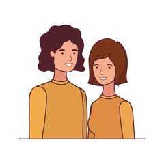 young couple in white background avatar character