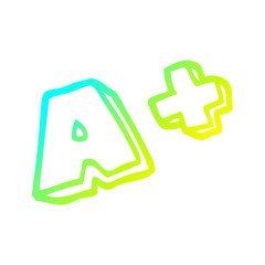 cold gradient line drawing cartoon letter grades