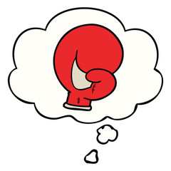 boxing glove cartoon  and thought bubble