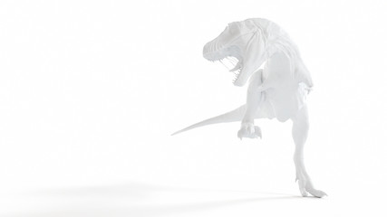 3d rendered illustration of a white t-rex
