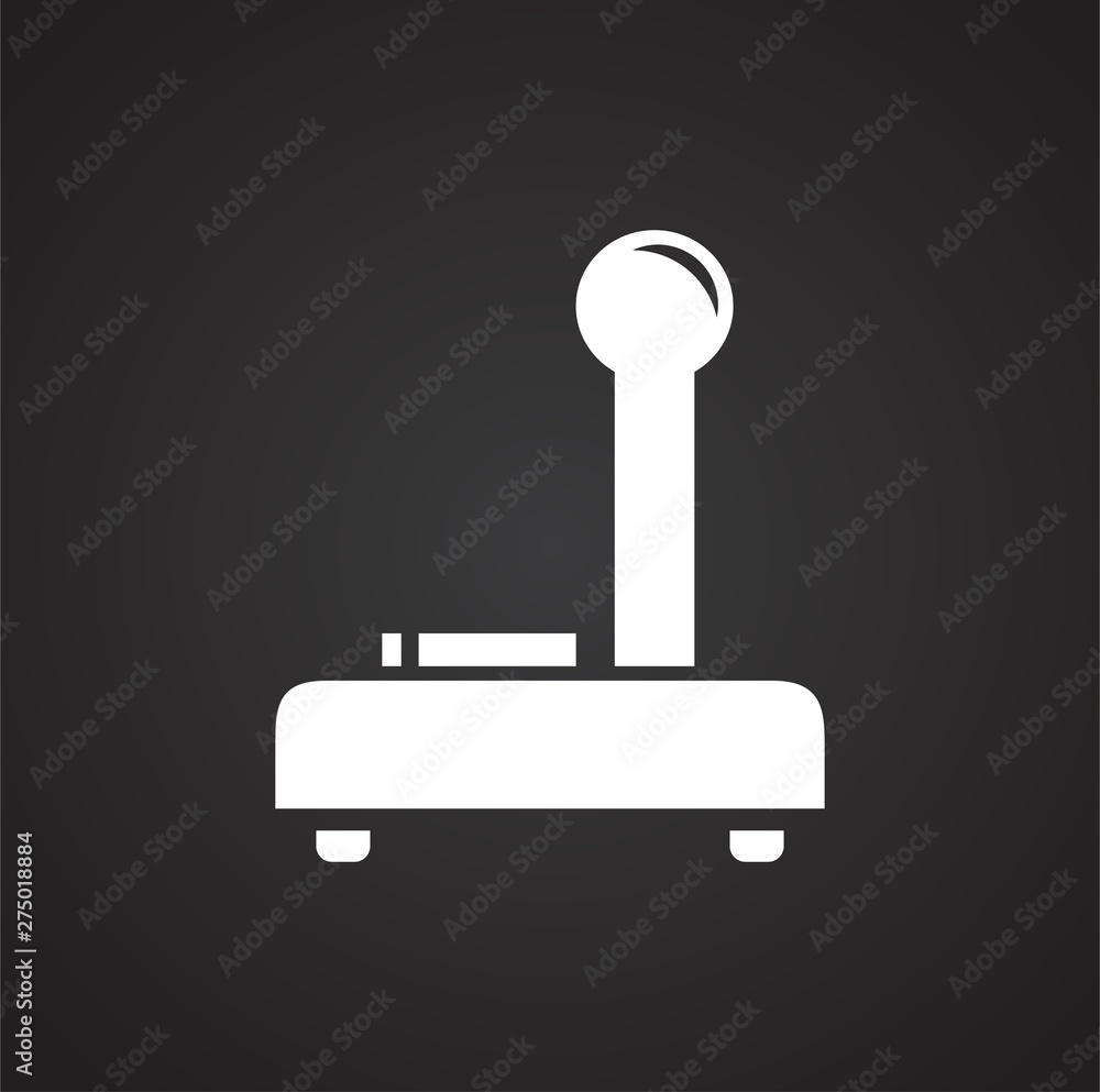 Poster joystick icon on background for graphic and web design. simple illustration. internet concept symbol