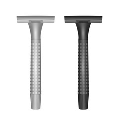 Shaving razor mockup set. Vector realistic illustration of straight razor and wet shave razors for men.