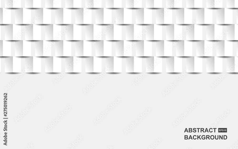 Poster modern abstract background with 3d white paper art style texture. vector design template for use wal