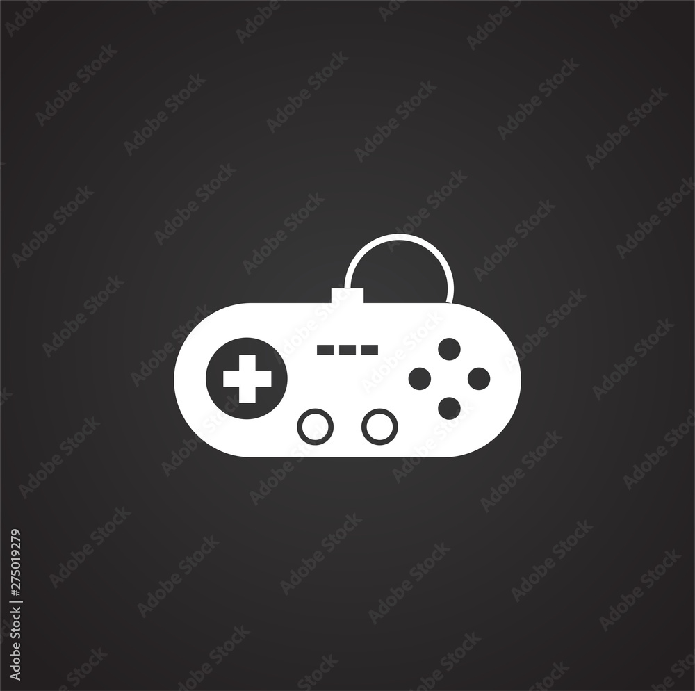 Poster joystick icon on background for graphic and web design. simple illustration. internet concept symbol