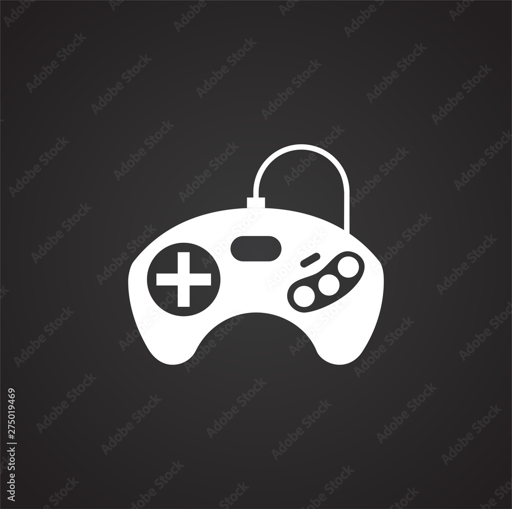 Poster joystick icon on background for graphic and web design. simple illustration. internet concept symbol