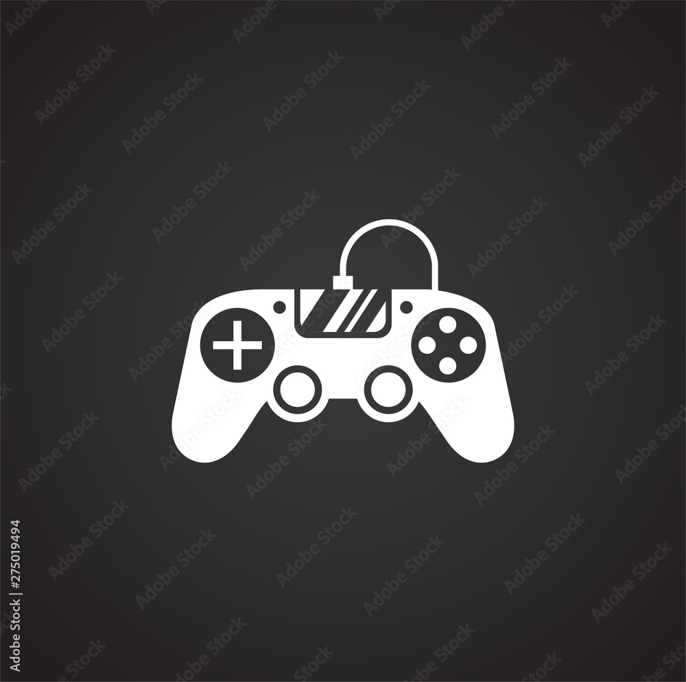 Poster joystick icon on background for graphic and web design. simple illustration. internet concept symbol